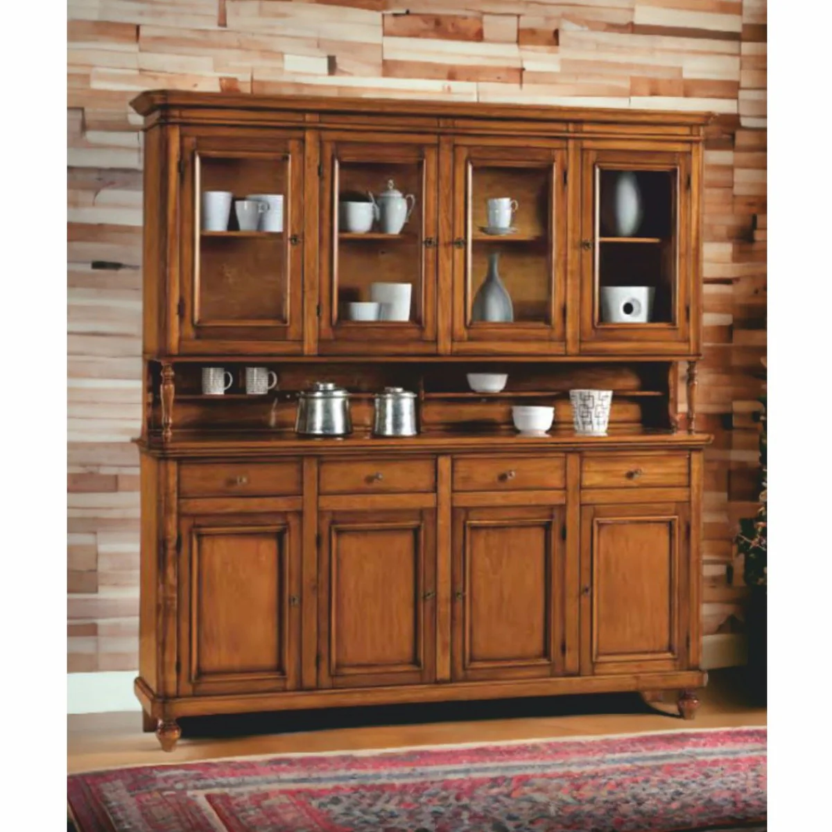 Country house style dining room cabinet brown 195 x 47 x H. 213 cm - Dining room furniture
