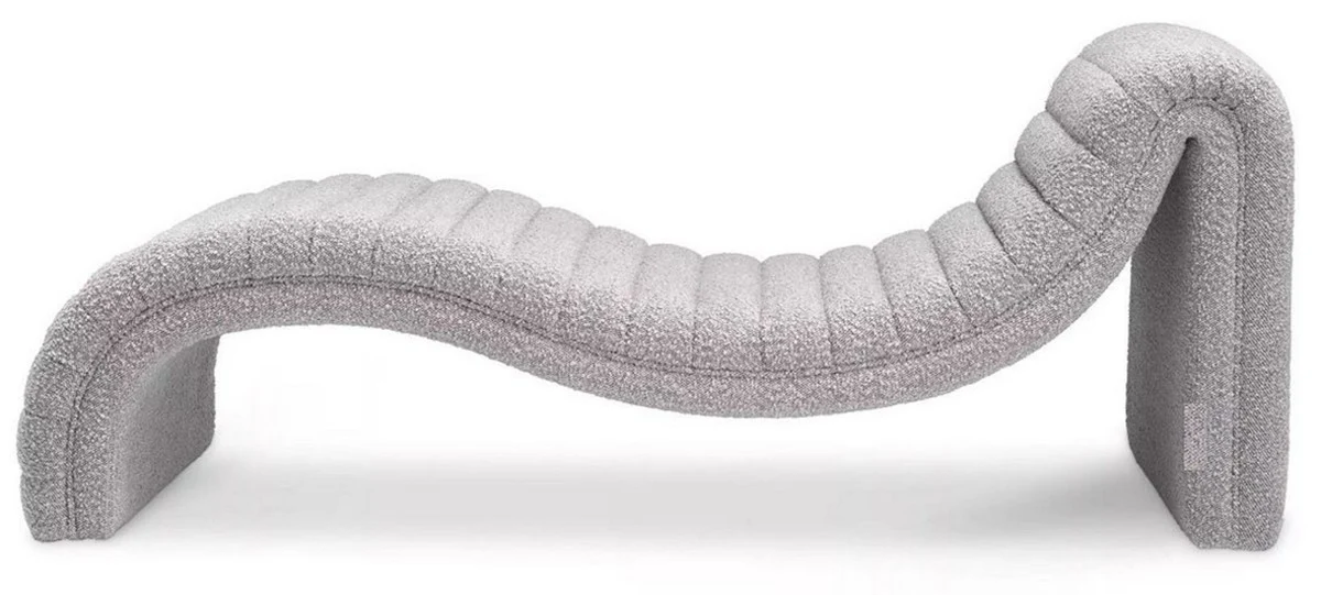 Luxury chaise longue gray 165 x 61.5 x H. 65 cm - living room lounge chair - designer chaise longue - living room furniture - luxury furniture - luxury quality