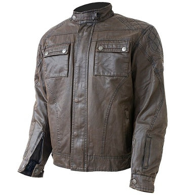 CHAQUETA CAFE RACER OUT WYATT (WAXED COTTON) MARRON
