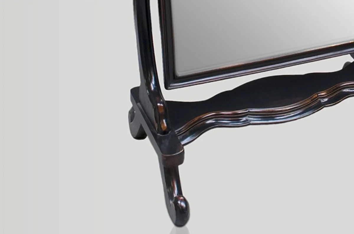 Baroque standing mirror black swiveling antique style - furniture mirror