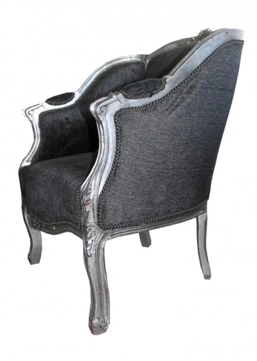Baroque armchair gray / silver