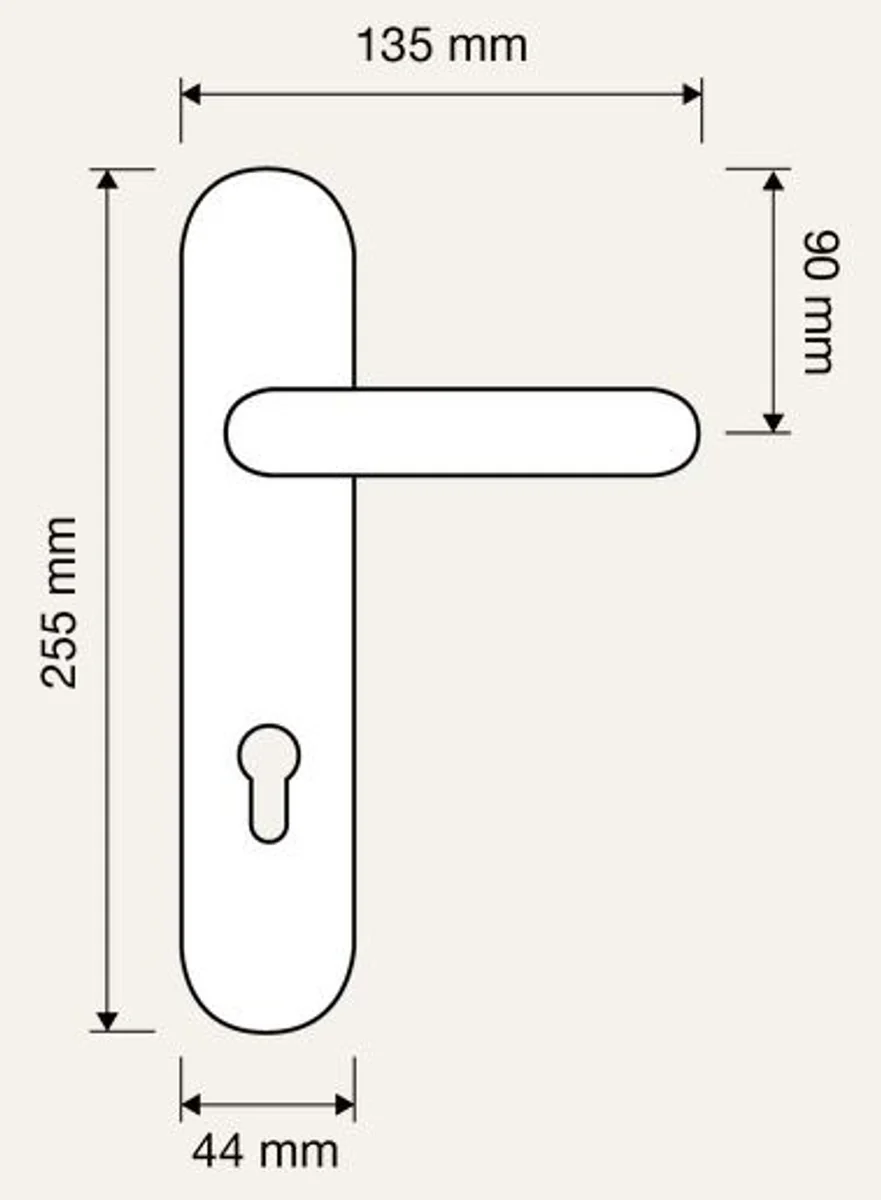 Baroque door handle set brass patinated 13.5 x H. 25.5 cm - Baroque furniture