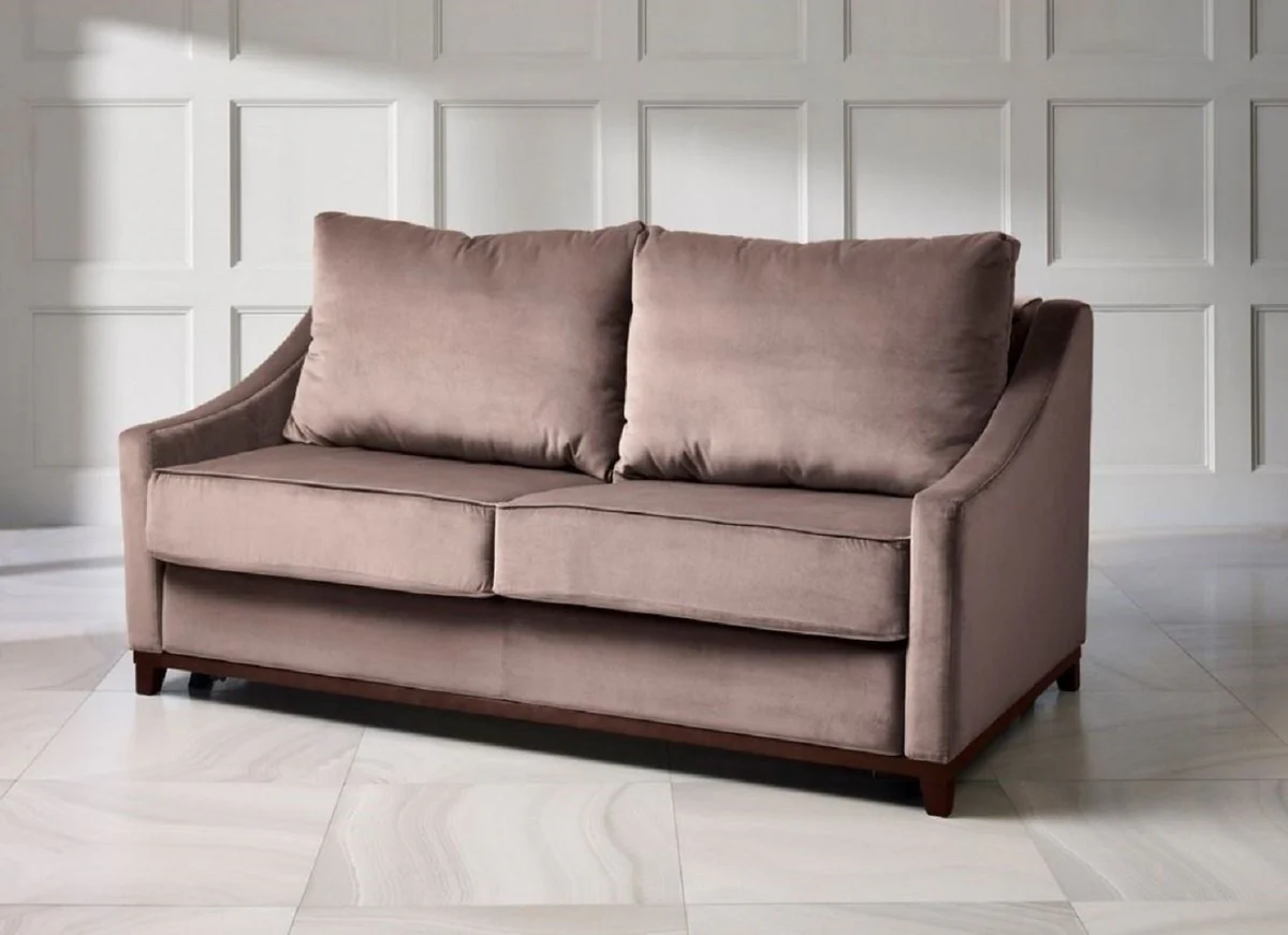 Luxury neoclassic sofa old pink / dark brown high gloss 179 x 101 x H. 97 cm - living room sofa with sleeping function - living room furniture - luxury furniture - neoclassic furniture