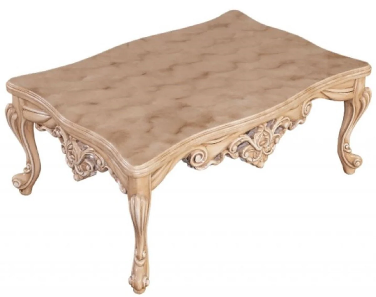 Luxury baroque coffee table natural colors - magnificent solid wood living room table in baroque style - baroque living room furniture - noble & magnificent