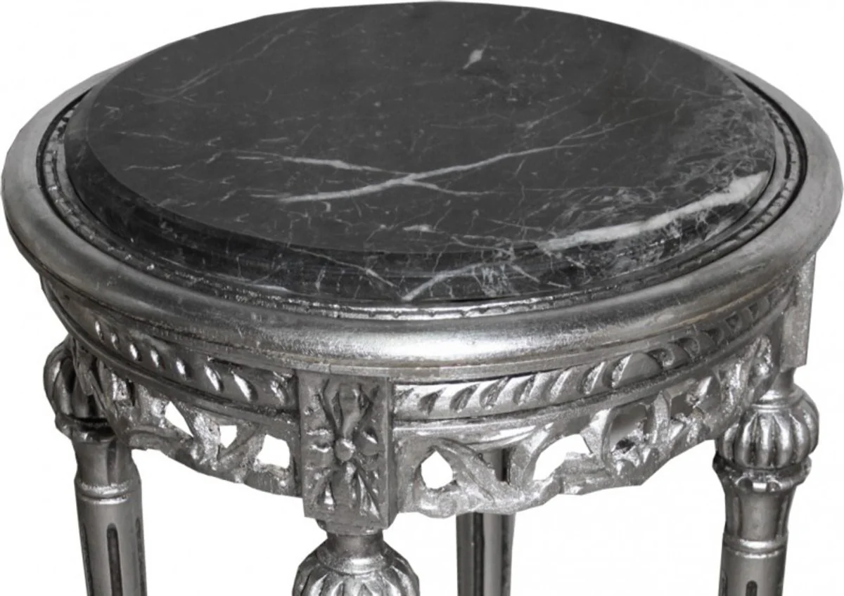 Baroque side table round silver ModY 13 73 x 38 cm antique style