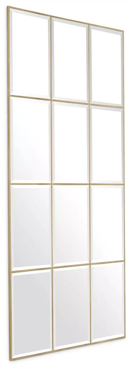 Luxury wall mirror vintage brass 78.5 x H. 215.5 cm - Rectangular living room mirror - Bedroom mirror - Cloakroom mirror - Luxury furniture - Luxury furniture - Luxury furnishings