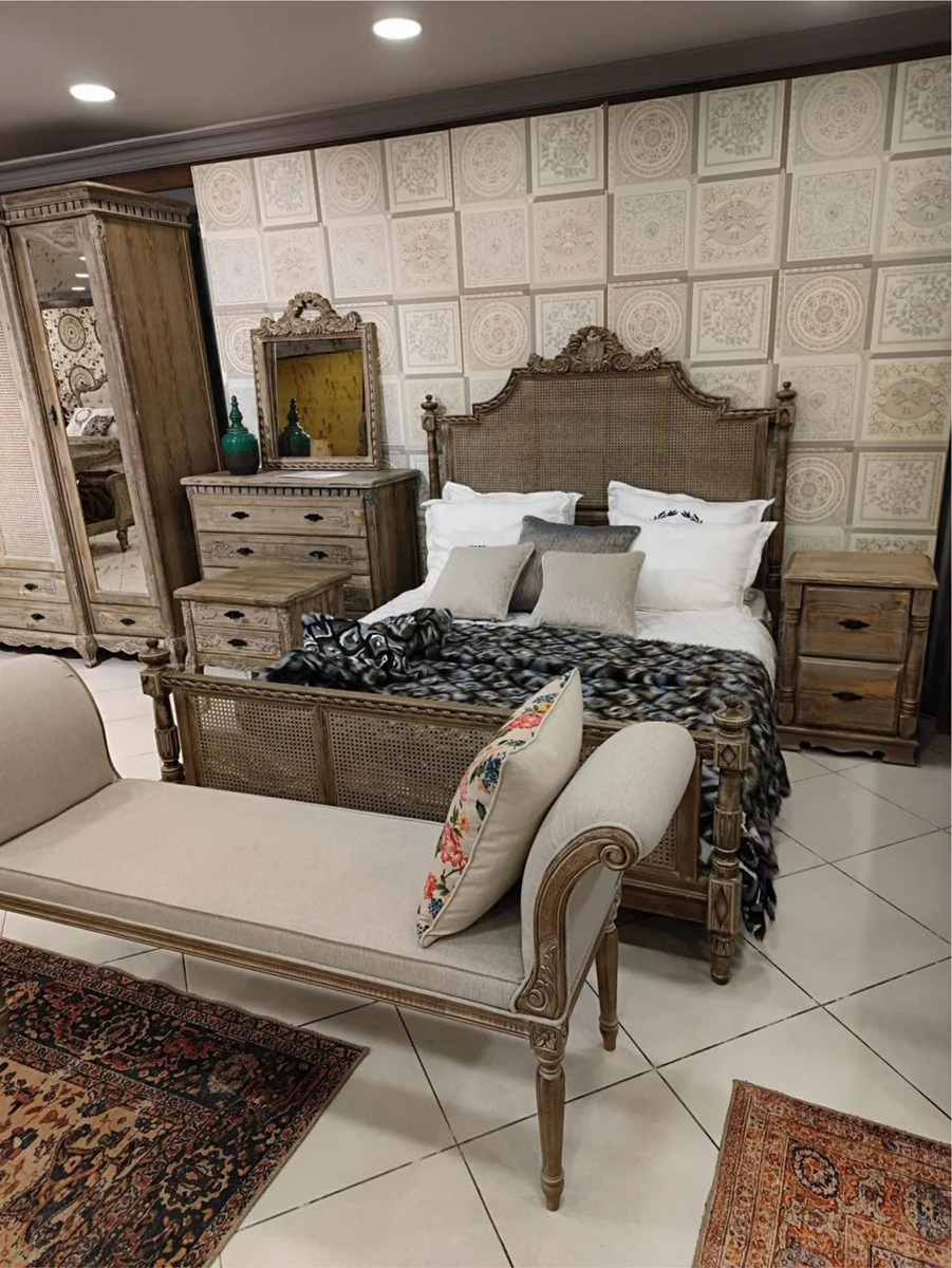 Pompöös by Luxury Baroque Double Bed Provence Brown - Designed by Harald Glööckler