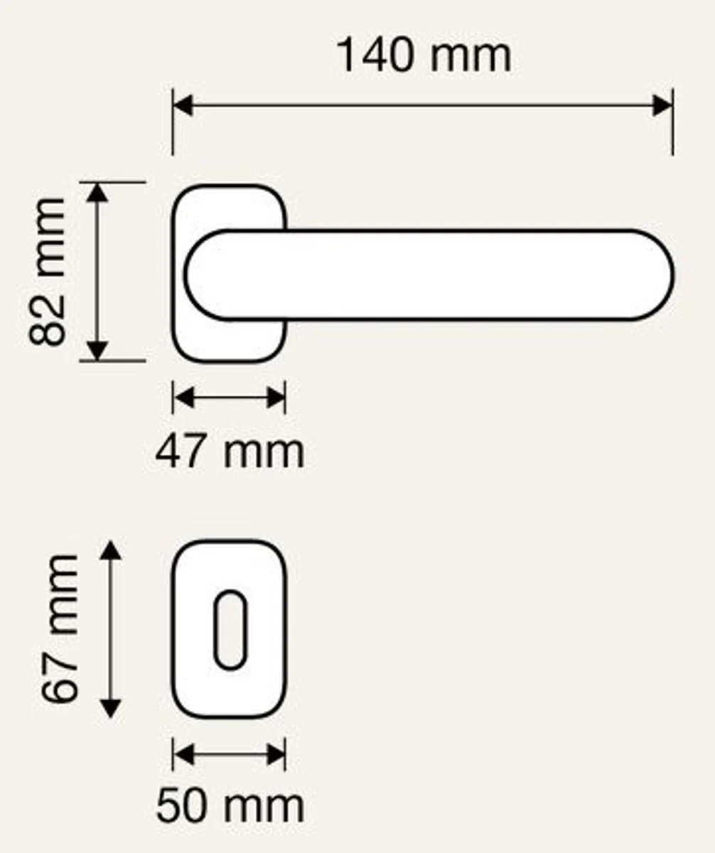 Baroque door handle set French gold 14 x H. 8.2 cm - Baroque furniture