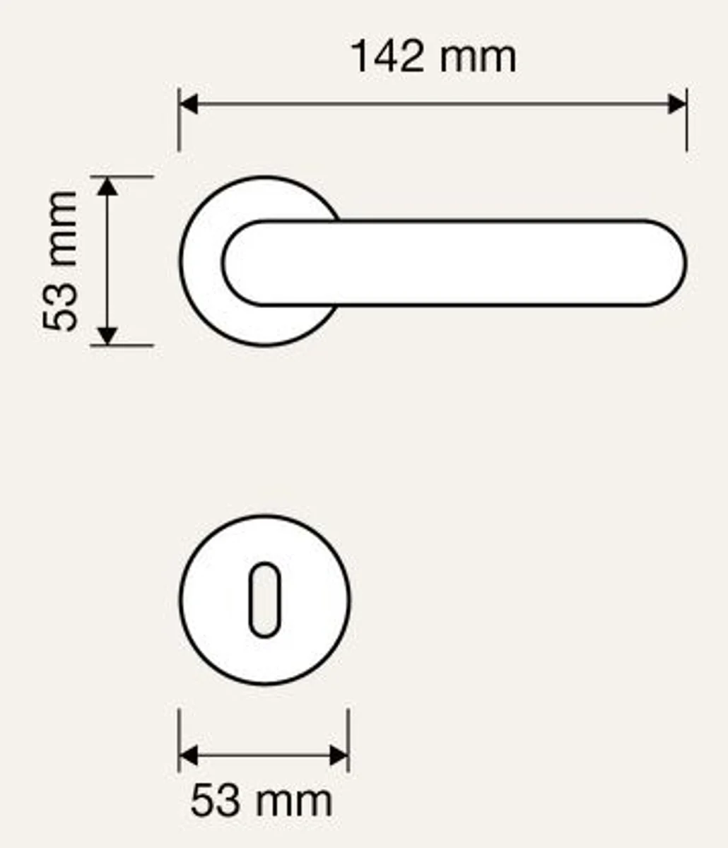 Baroque door handle set brass patinated 14.2 x H. 5.3 cm - Baroque style door handle set with elegant porcelain handle