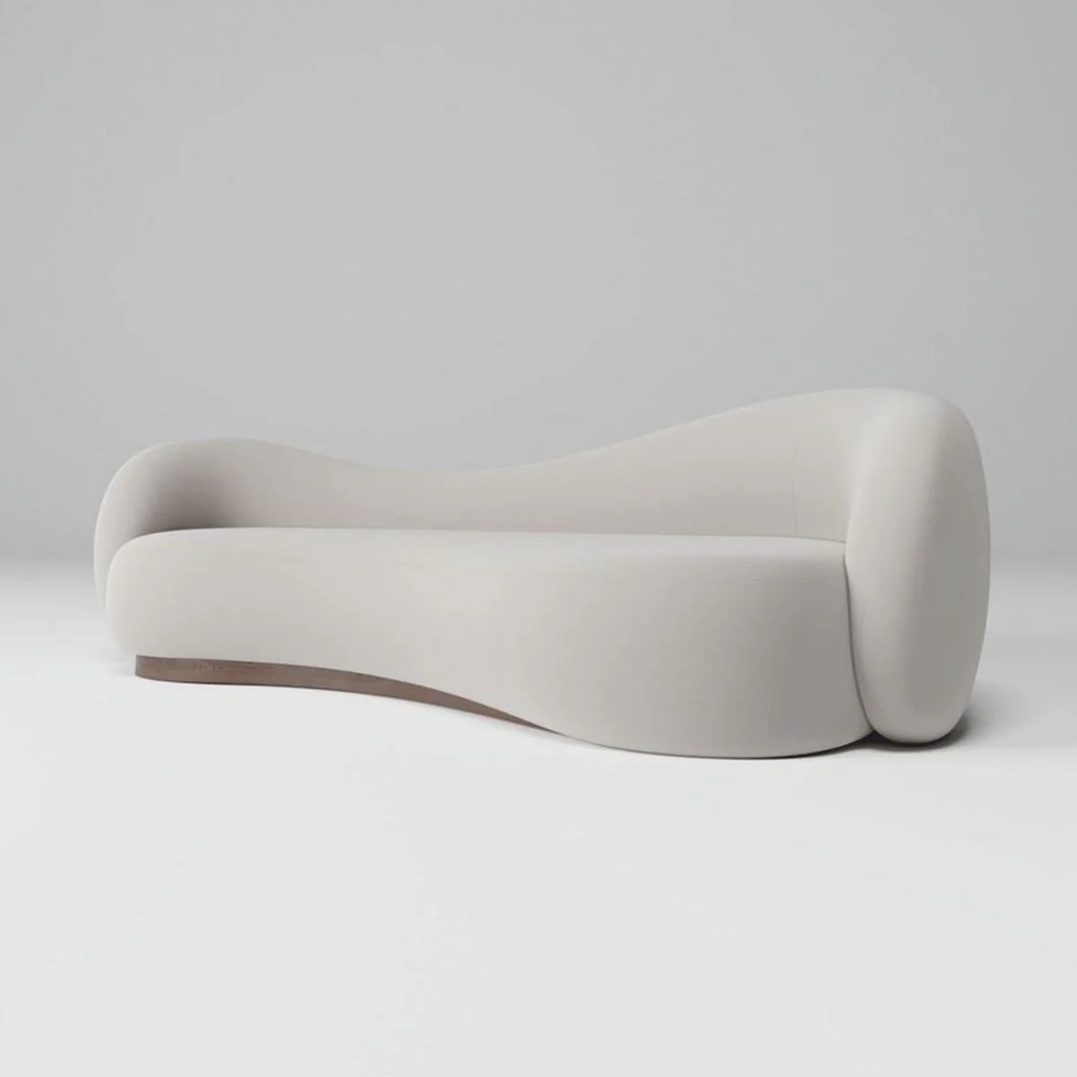 Luxury Velvet Sofa Gray / Brown 280 cm - Living Room & Hotel Furniture