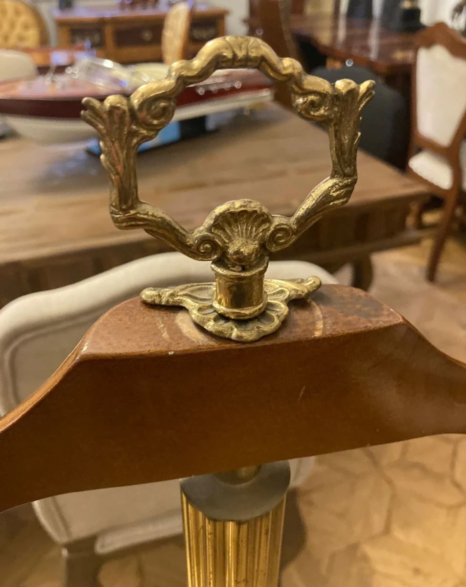 Luxury Baroque Dressboy Antique Gold / Brown 47 x 47 x H. 121 cm - Antique Style Clothes Rack - Coat Rack - Mute Servant - Bedroom Accessories - Baroque Furniture