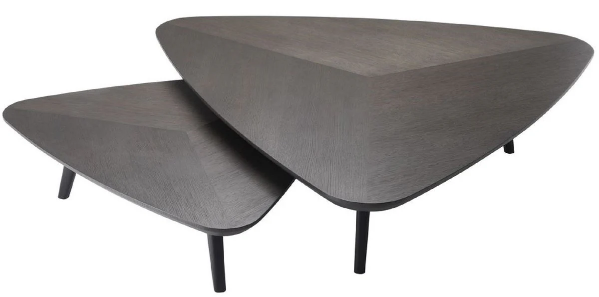 Luxury coffee table set mocha colors - 2 solid wood living room tables - living room furniture - luxury quality