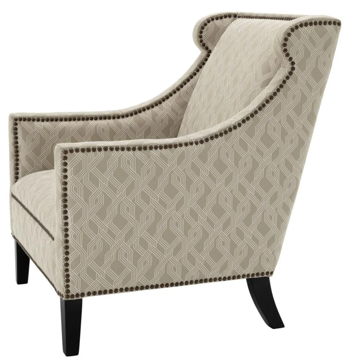 Living room armchair gray 74 x 81 x H. 89 cm - luxury wing chair