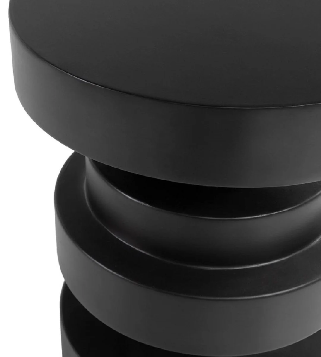 Luxury side table / stool black Ø 38 x H. 45 cm - Round glass fiber reinforced table / stool - Living room furniture - Luxury furniture - Luxury interior