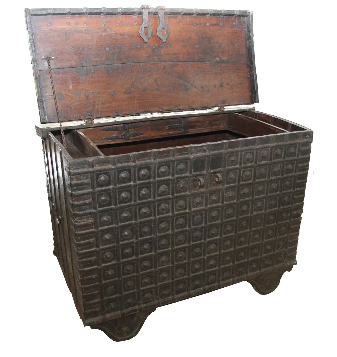 Antique style solid wood chest - L122 x W75 x H91 cm - antique