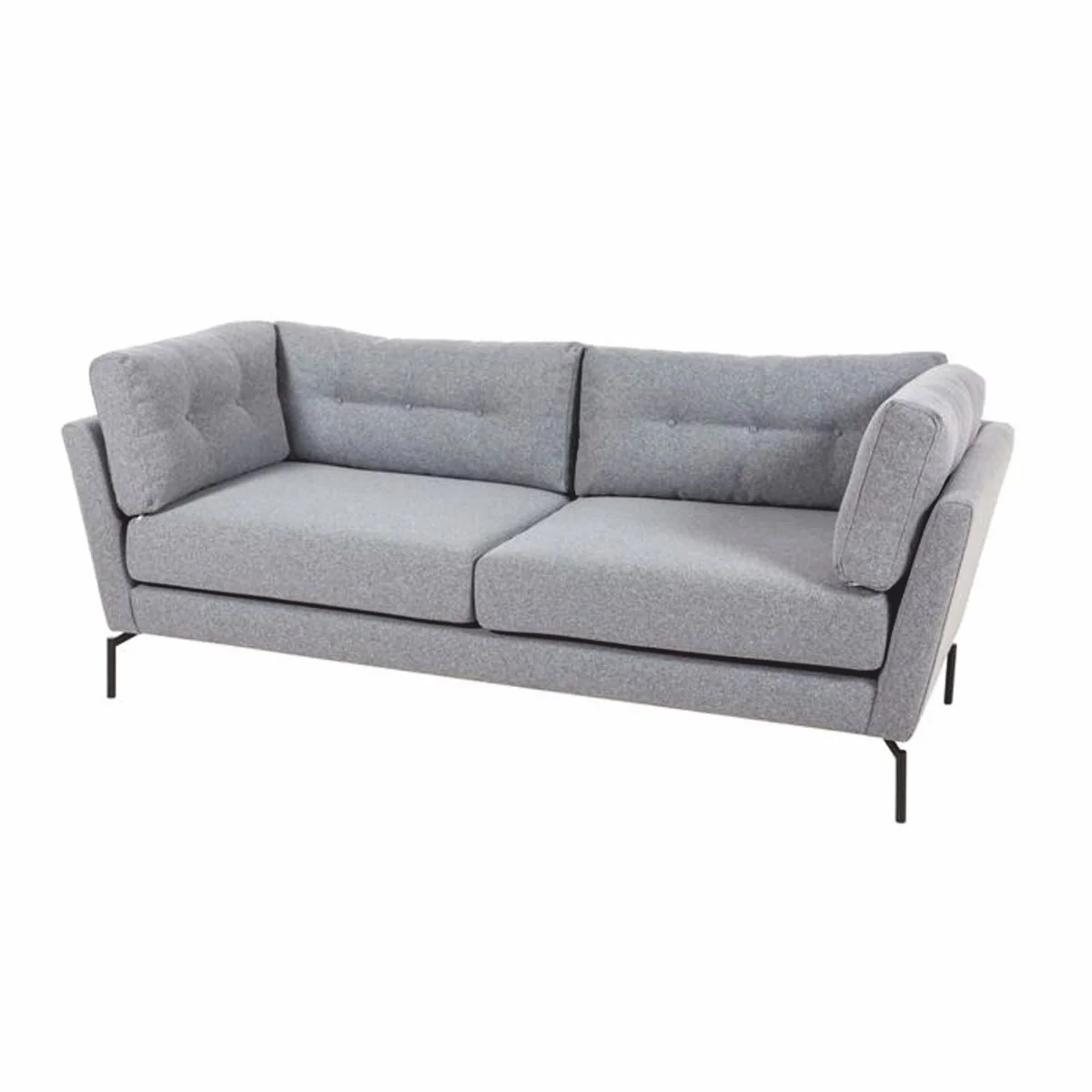 Luxury living room sofa gray / black 220 cm - living room furniture