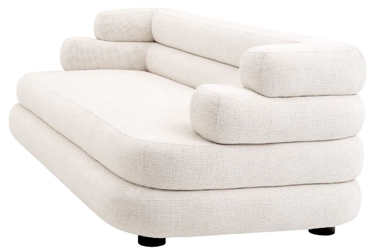 Luxury sofa white / black 220 x 92 x H. 68 cm - living room sofa - hotel sofa - living room furniture - hotel furniture - luxury furniture - luxury furnishings
