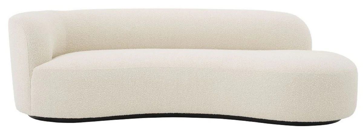 Luxury sofa cream / black 230 x 110 x H. 68 cm - Curved living room sofa - Hotel sofa - Luxury quality