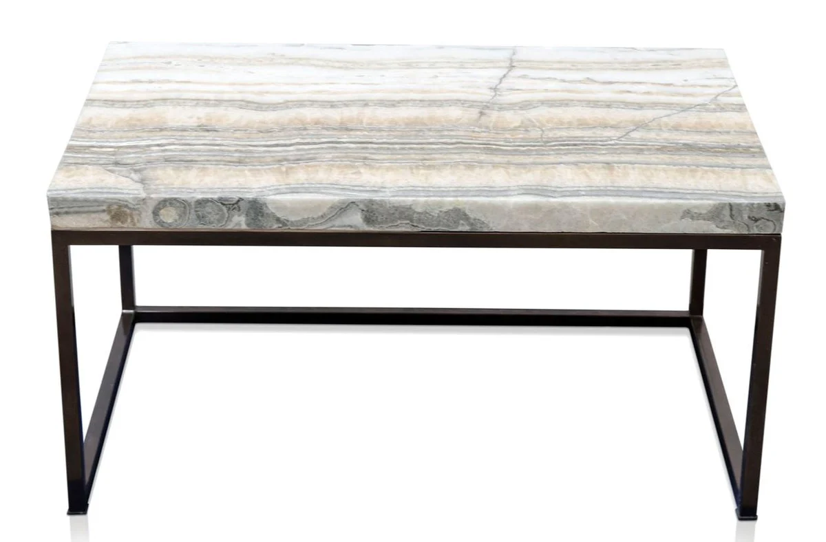 Luxury living room table with natural stone table top 80 x 50 x H. 40 cm - luxury coffee table