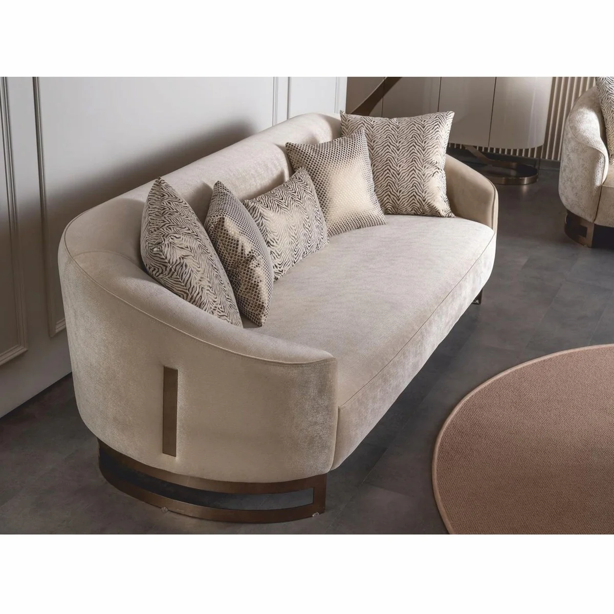 Luxury Sofa Gray / Bronze 250 cm - Hotel & Living Room Furniture