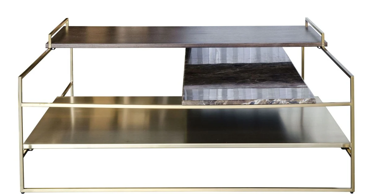 Luxury coffee table gold 100 x 100 x H. 39.5 cm - designer living room table