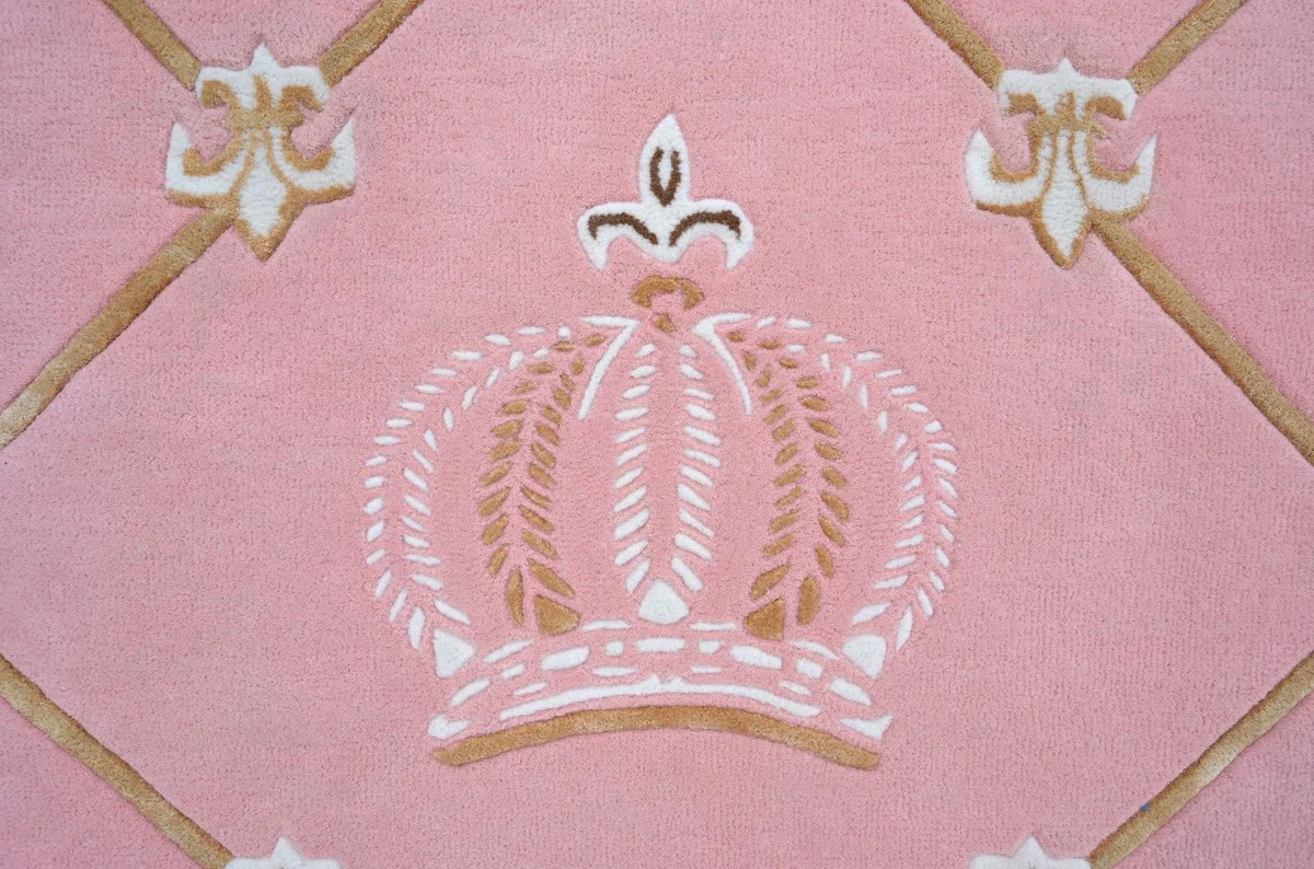 Pompöös by Luxury Baroque Carpet Crown by Harald Glööckler Pink / White / Brown 200 x 300 cm