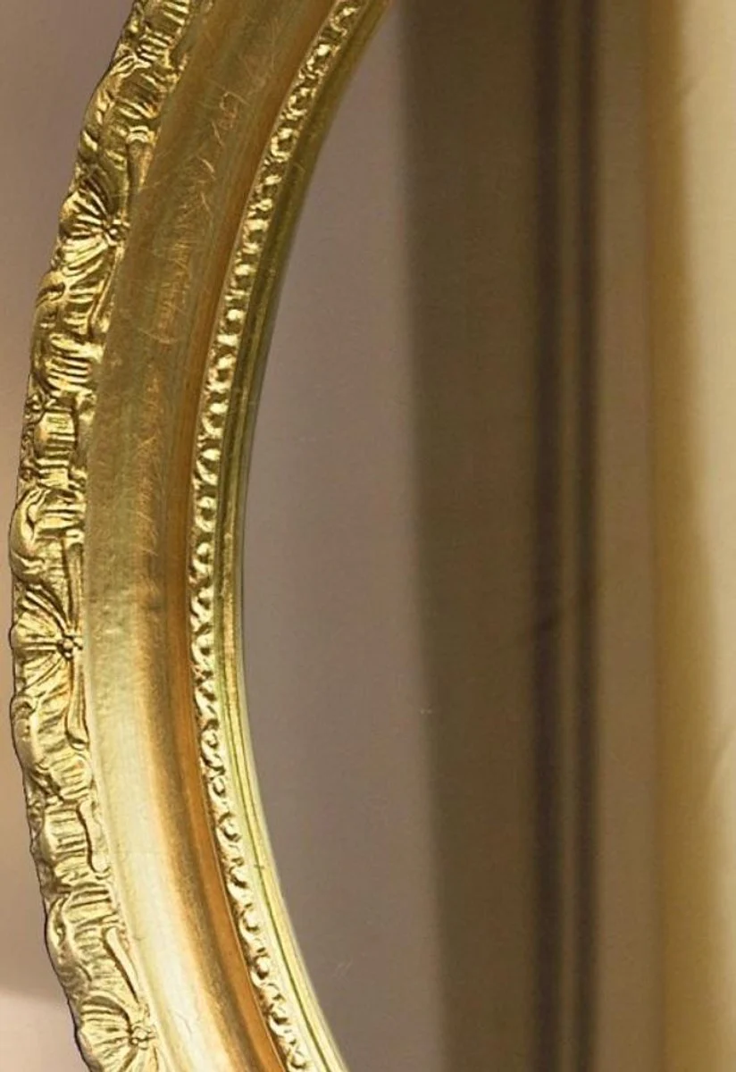 Luxury baroque mirror gold 64 x 6 x H. 84 cm - Oval wall mirror in baroque style - Baroque furniture