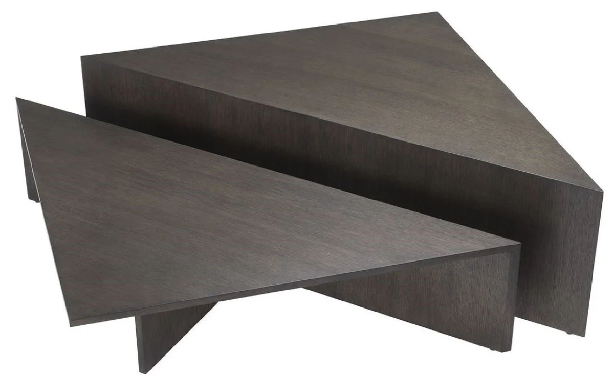 Luxury coffee table set mocha colors - 2 oak veneer living room tables - living room furniture - luxury quality