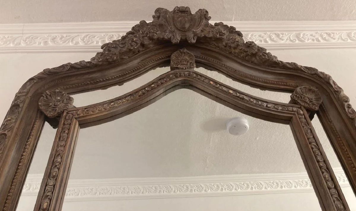 Baroque mirror antique style brown - magnificent wall mirror with elegant decorations - baroque wardrobe mirror - baroque style wall mirror - baroque furniture - noble & magnificent