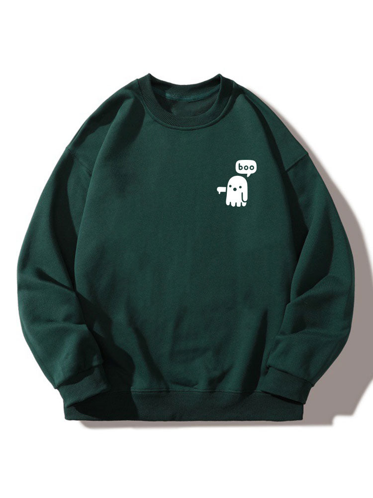 Halloween Ghost Print Relaxed Sweatshirt