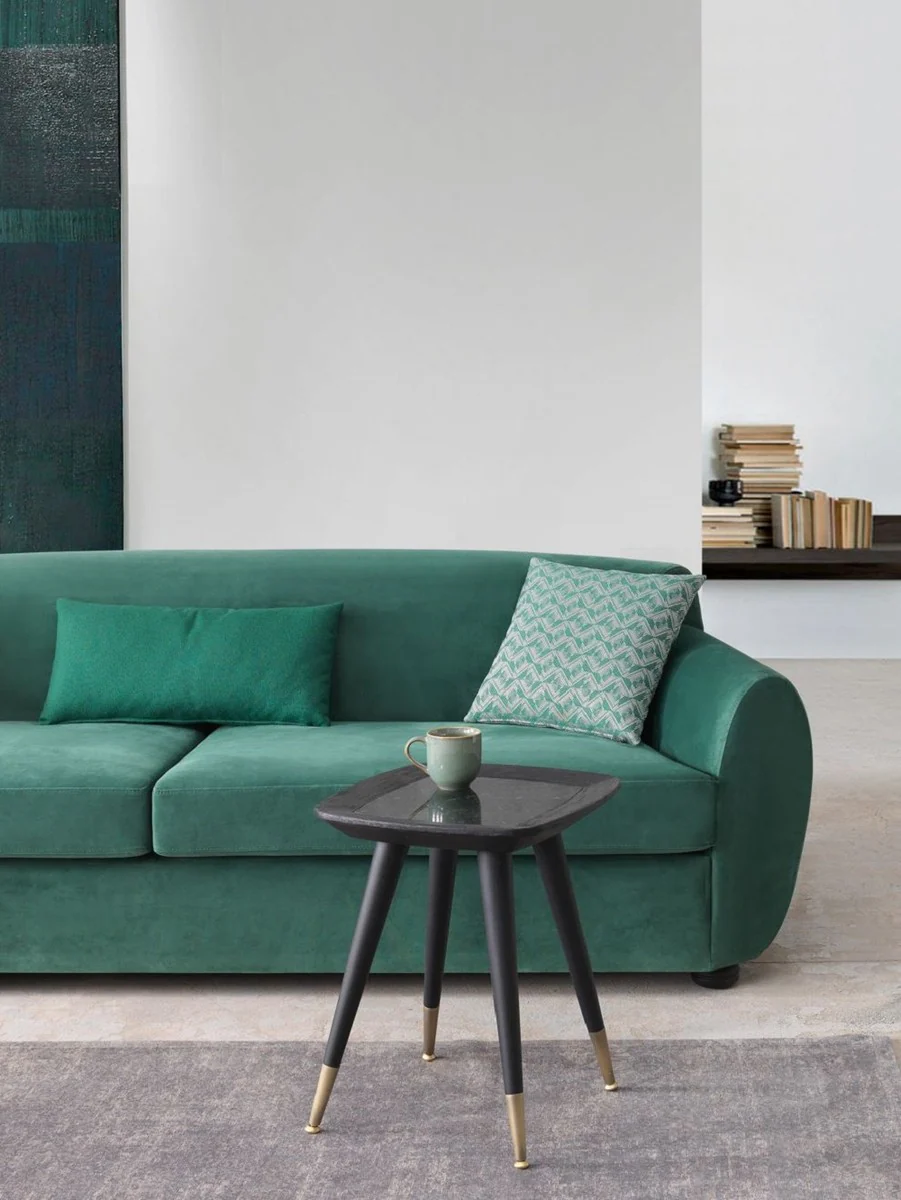 Luxury sofa green / black 260 x 105 x H. 80 cm - living room sofa - hotel sofa - living room furniture - hotel furniture - luxury furniture - living room furnishings - luxury furnishings