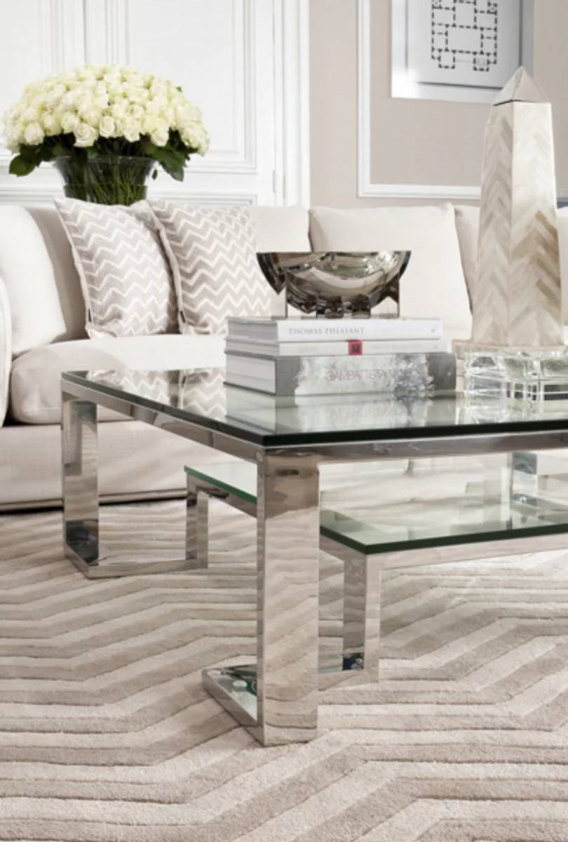Luxury Art Deco designer coffee table 120 x 120 x H. 40 cm - living room salon table - luxury hotel furniture