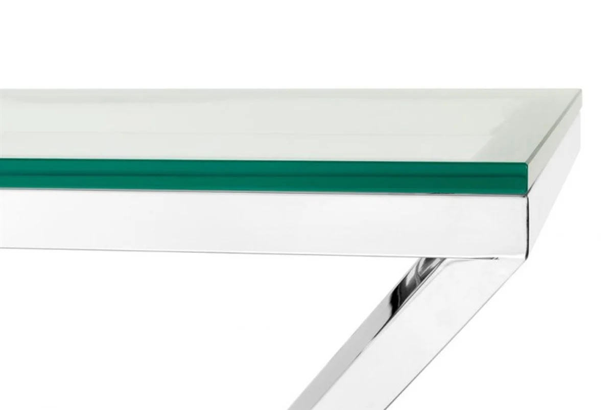 Luxury side table stainless steel nickel finish 65 x 50 x H 60 cm - table furniture