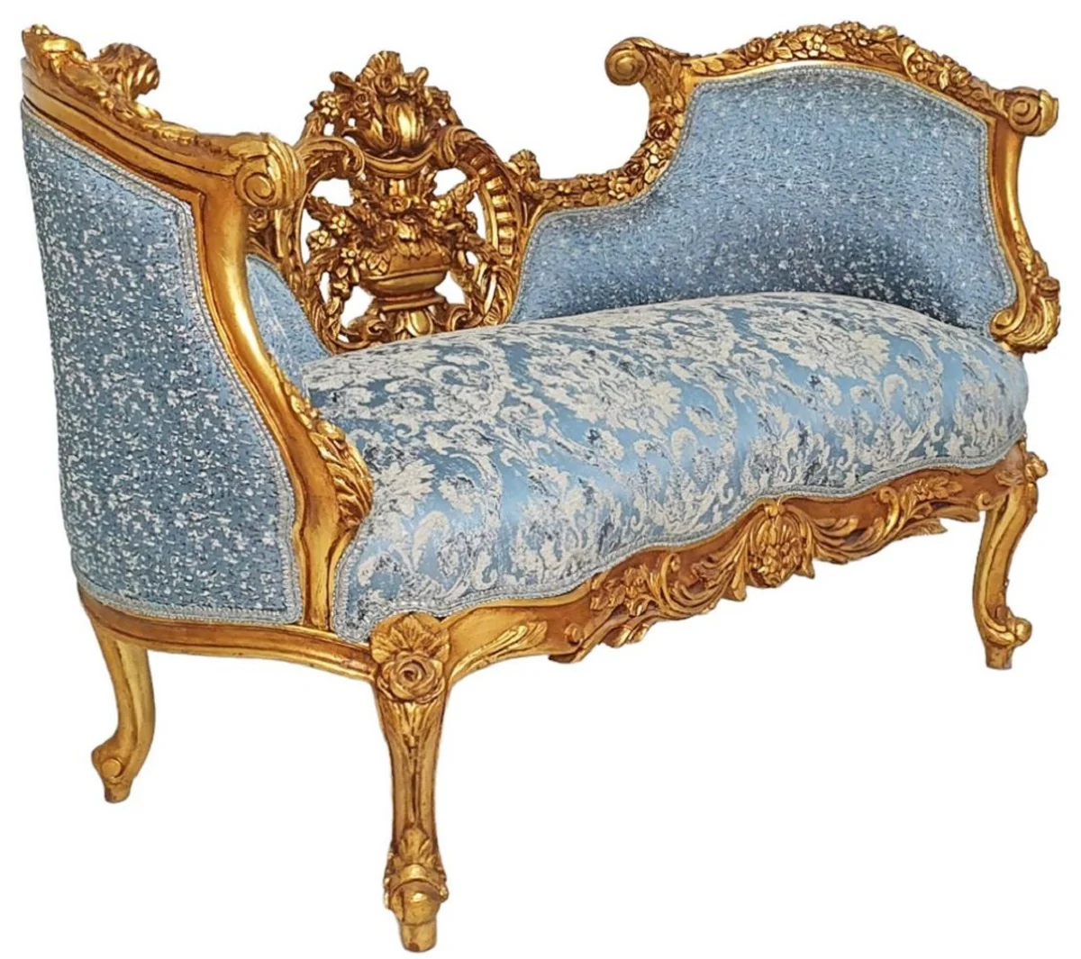 Baroque sofa light blue / gold - magnificent living room sofa in baroque style - living room furniture in baroque style - baroque furniture - baroque furnishings