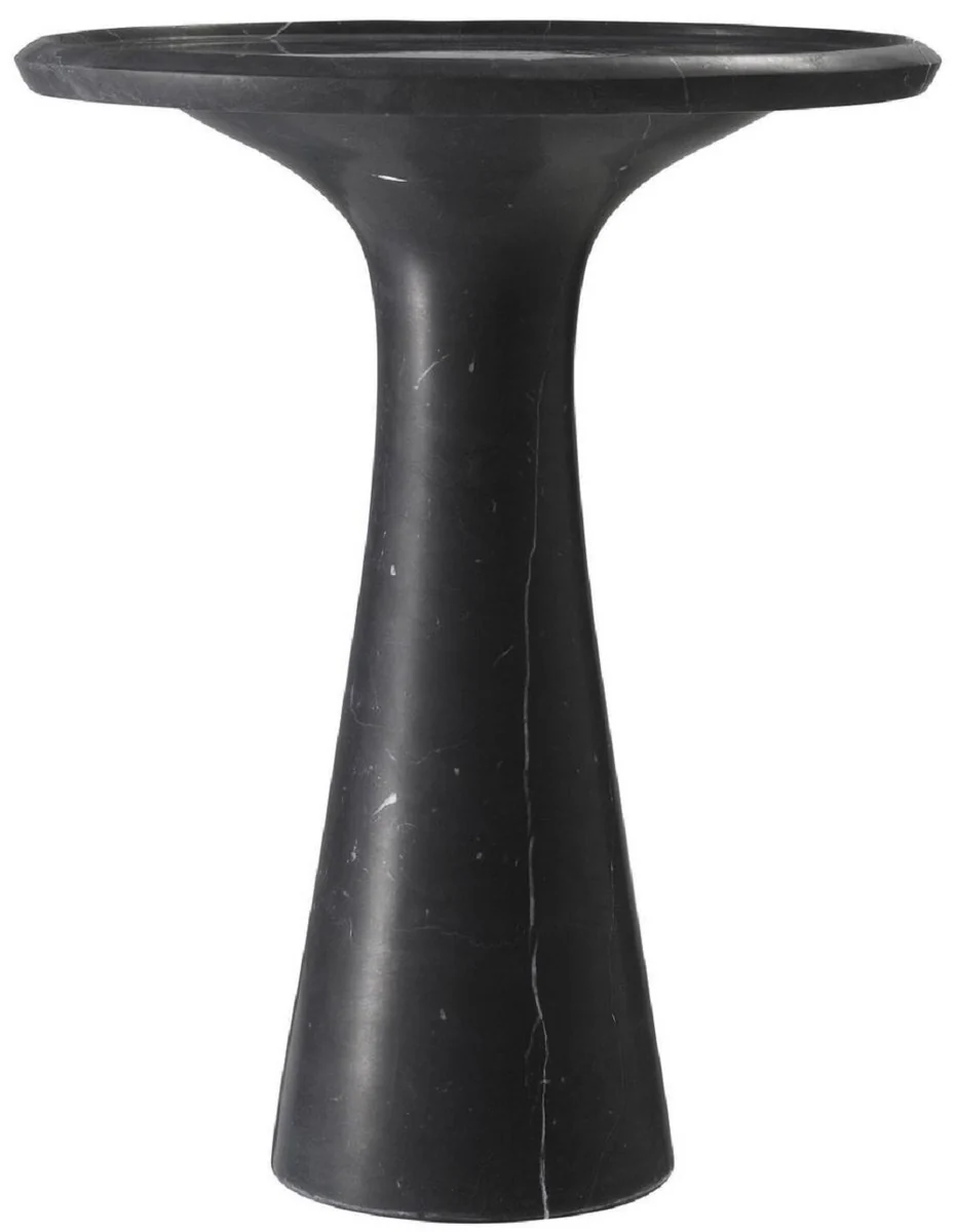 Luxury side table black Ø 46.5 x H. 60 cm - Round side table made of high-quality marble - Luxury living room furniture