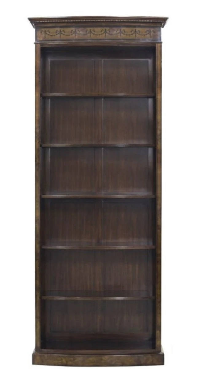 Luxury baroque bookcase brown / dark brown 88 x 34 x H. 222 cm - luxury shelf cabinet in the baroque style