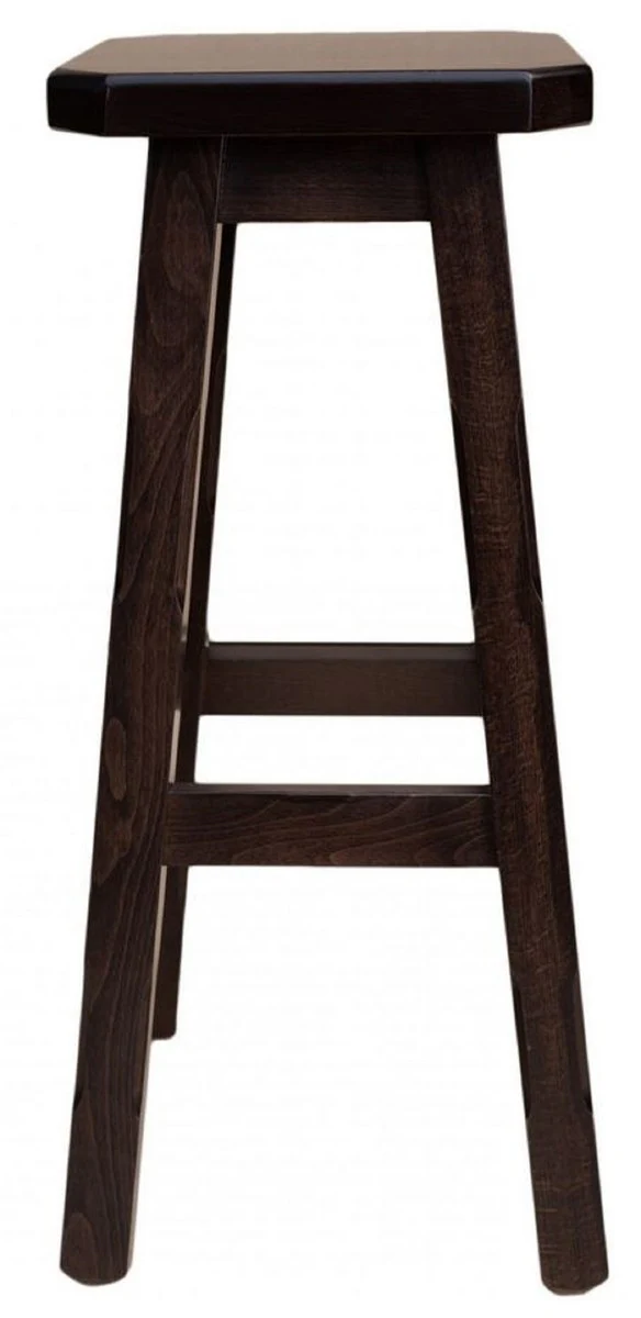 Country house style bar stool dark brown H. 80 cm - solid wood bar furniture
