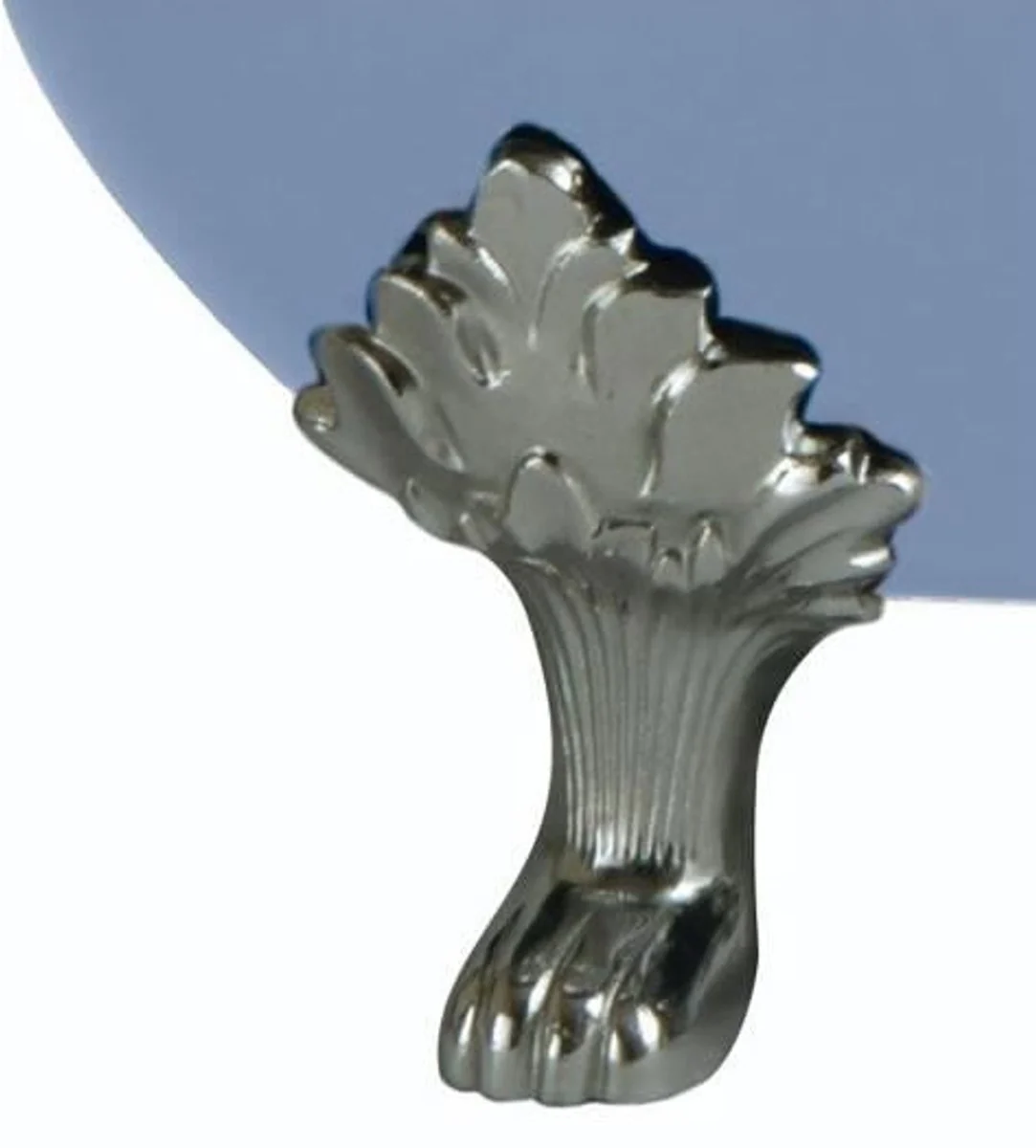 Luxury cast iron bathtub light blue-gray / white 154 cm - curved freestanding bathtub - Baroque & Art Nouveau bathroom furniture