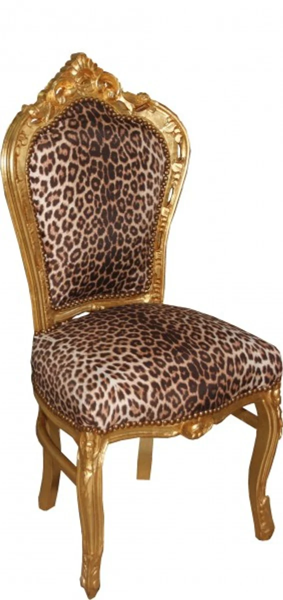 Baroque Dining Room Chair Leopard/Gold Mod2 - Baroque Furniture
