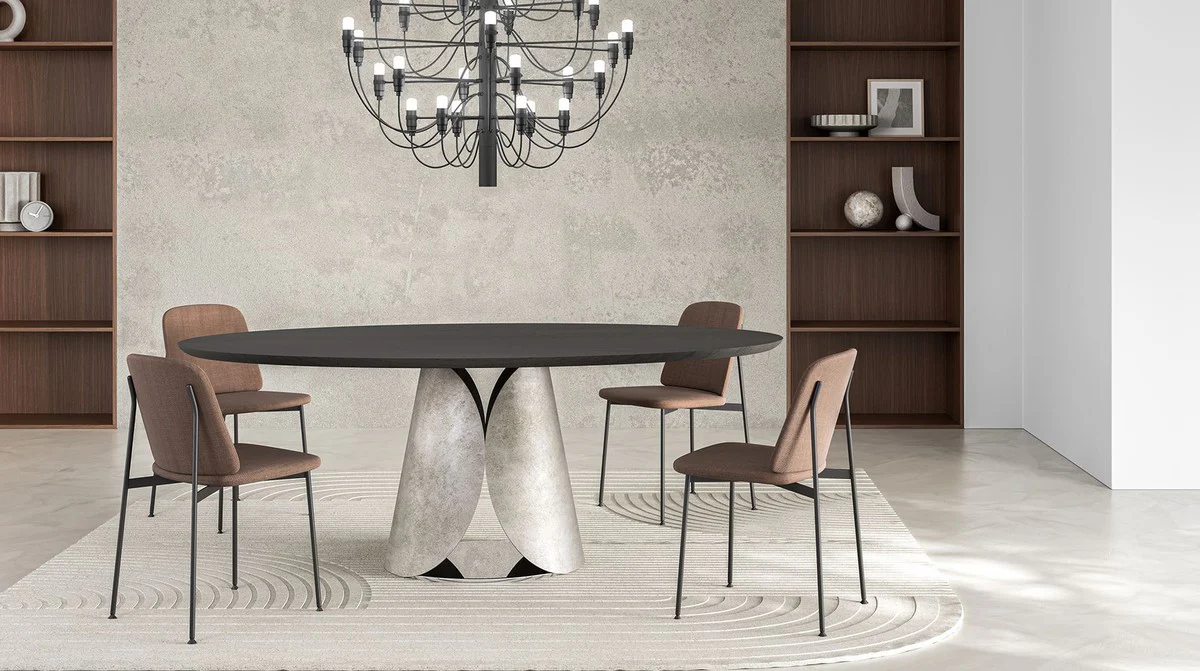 Luxury dining table black / silver 200 cm - Made in Italy