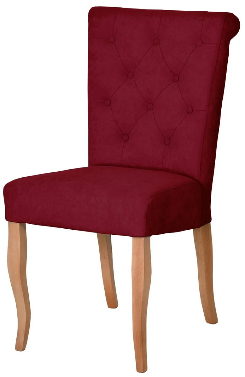 Chesterfield Neo Baroque Dining Room Chair Set of 4 Bordeaux Red / Natural Colors - Kitchen Chair Set - Dining Room Furniture - Chesterfield Furniture - Neo Baroque Furniture