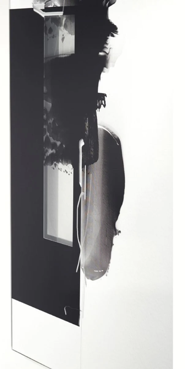 Designer living room wall mirror black 101 x H. 150 cm - luxury furniture