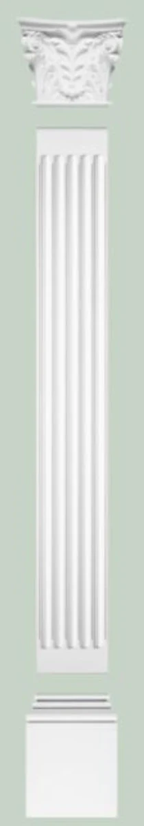 Baroque decorative element column white 27 x 2.9 x H. 200 cm - Baroque living room decoration