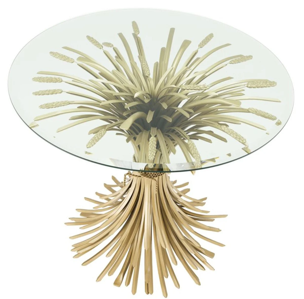 Luxury side table antique gold Ø 90 x H. 70 cm - round designer side table with slanted table top