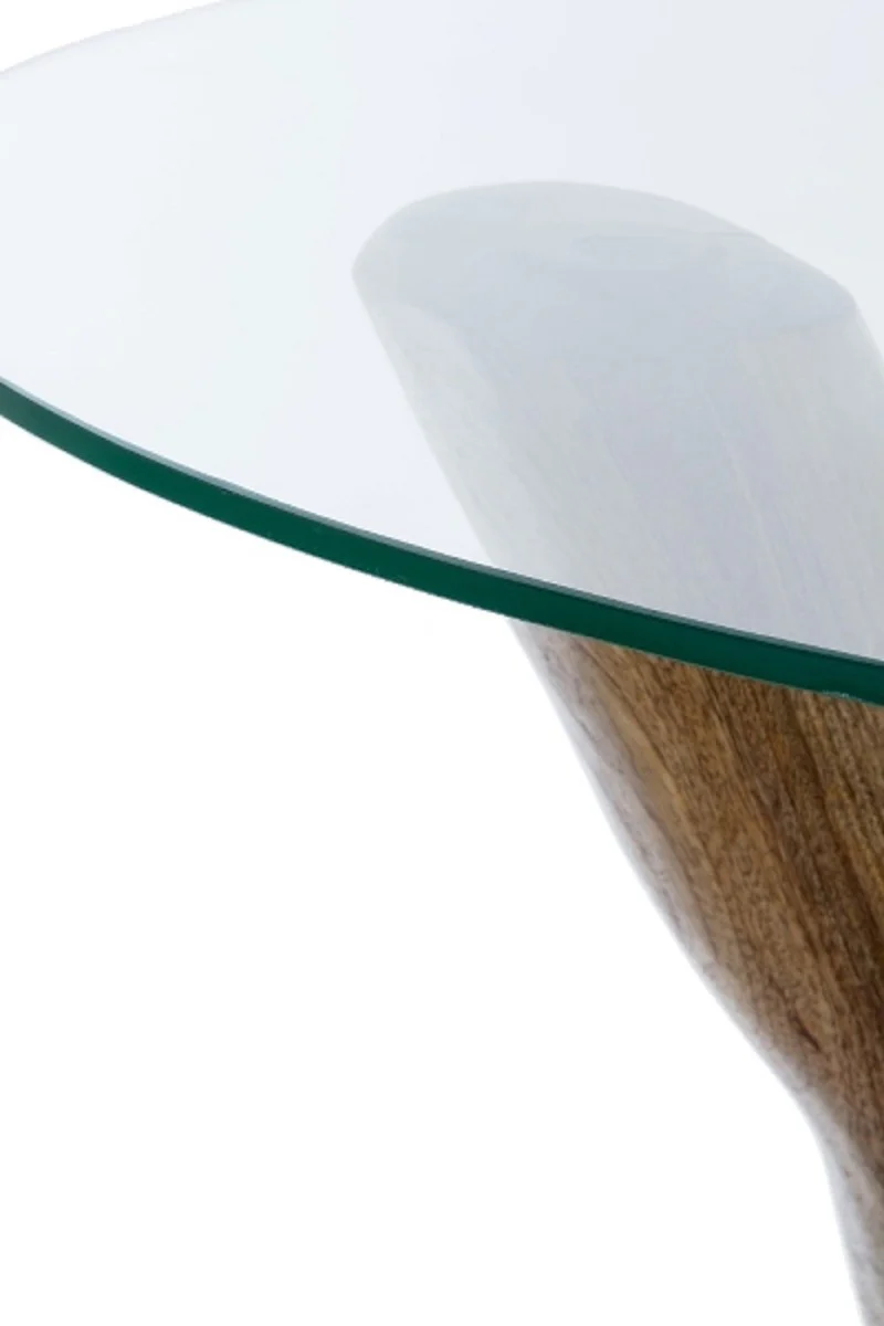 Luxury glass table brown Ø 90 x H. 73 cm - three-legged round table