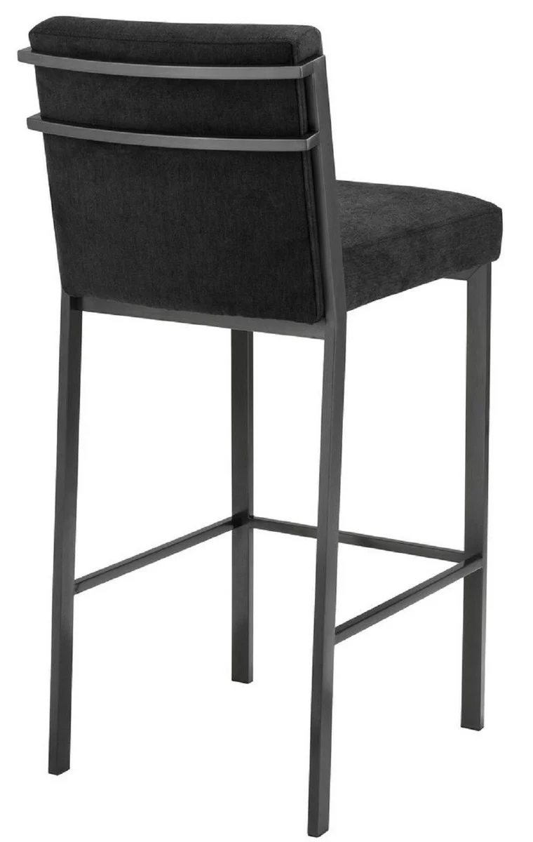 Luxury bar chair black / bronze 43 x 54 x H. 101 cm - designer stainless steel bar stool with velvet fabric - bar furniture