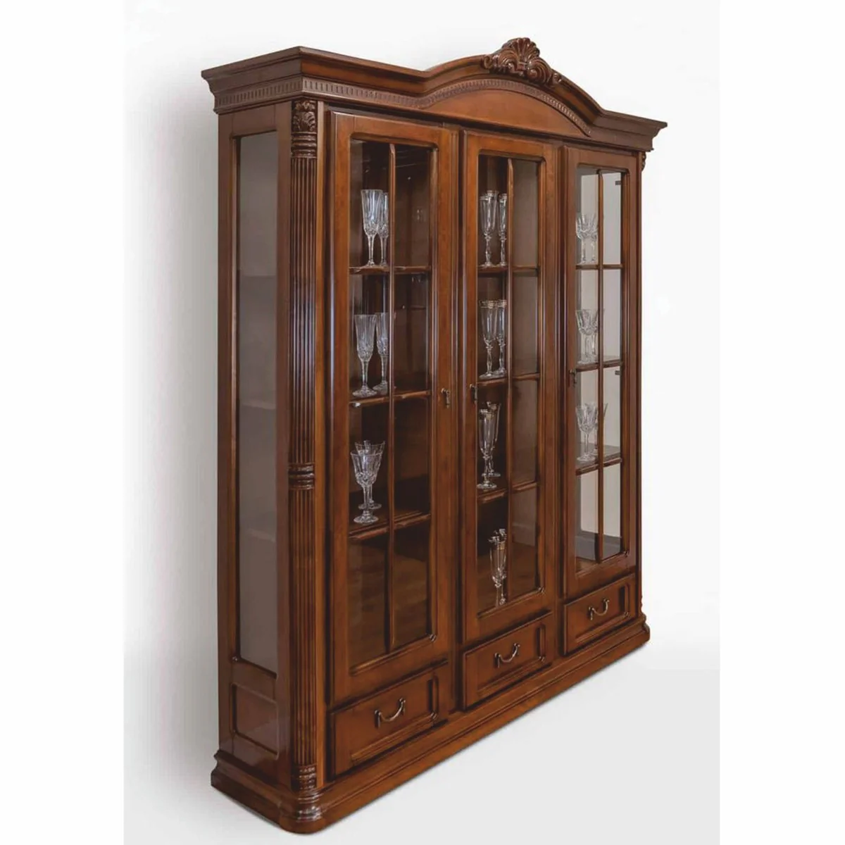 Luxury baroque display cabinet dark brown 178 x H. 220 cm - Baroque furniture
