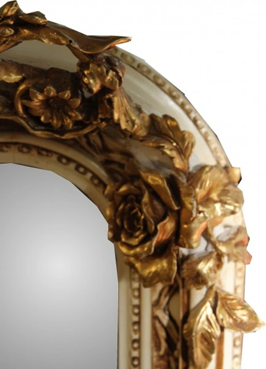 Baroque wall mirror old white / gold antique look H 159 cm x W 89 cm - noble & magnificent mirror
