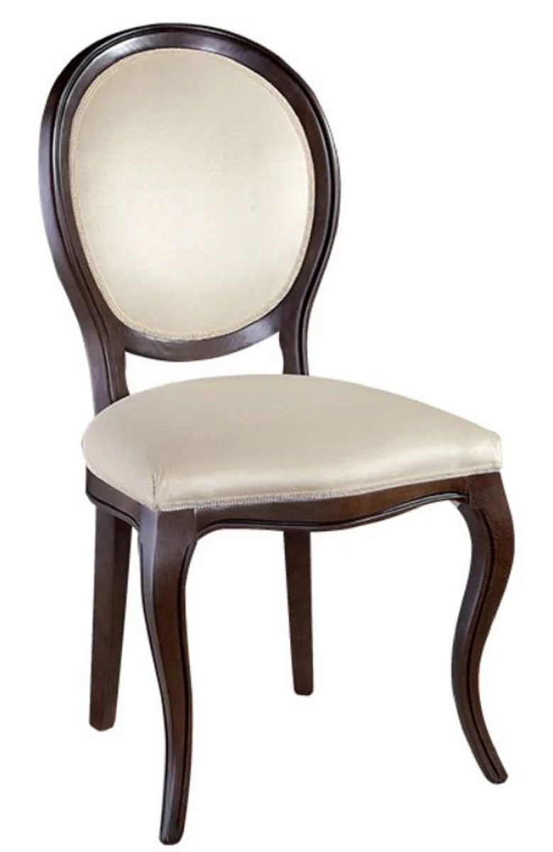 Luxury Art Nouveau dining room set dark brown / cream 51 x 44 x H. 99 cm - 6 dining room chairs - dining room furniture