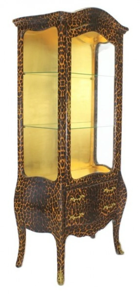 Baroque display cabinet Leopard - display cabinet - furniture living room cabinet